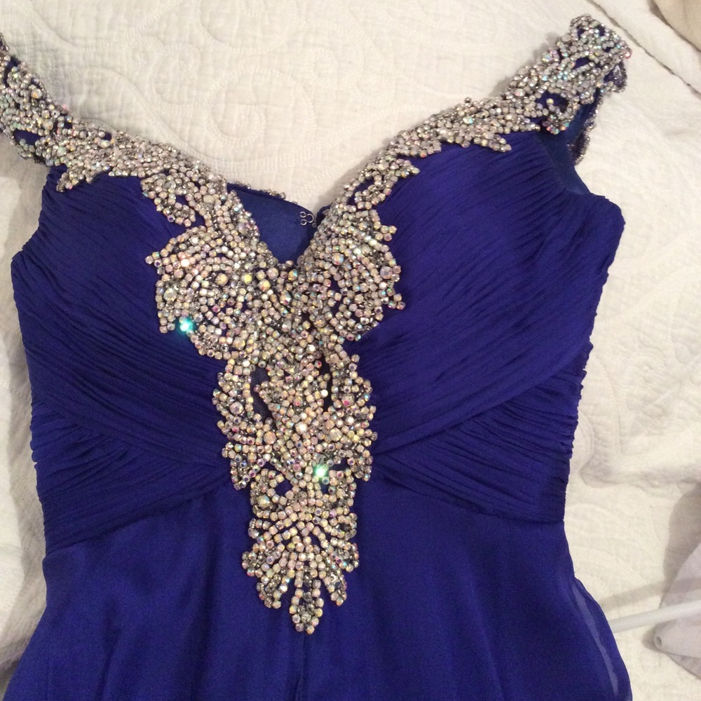 MacDuggal size 2 custom blue gown